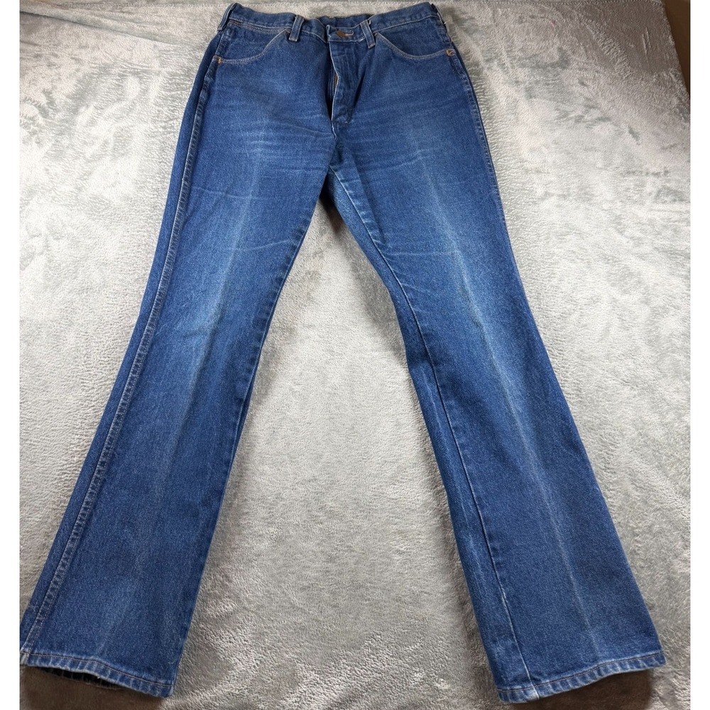 Vtg Wrangler Jeans USA Made 32x33 Blue Denim Straight Bootcut 90s Y2K‎